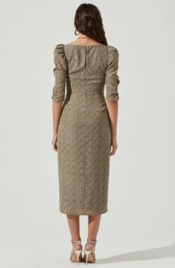 3/4 Sleeve Asymmetrical Neck Dress 16 3/4 Sleeve Asymmetrical Neck Dress -Astr The Label Shop ADR101041 SAGEFLORAL 3