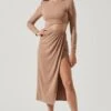 Westwood Long Sleeve Side Cutout Midi Dress -Astr The Label Shop ADR101108 NUDE 1