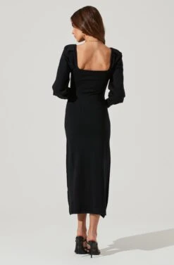 Multi Cutout Sweater Midi Dress 19 Multi Cutout Sweater Midi Dress -Astr The Label Shop ADR101133 BLACK 0661