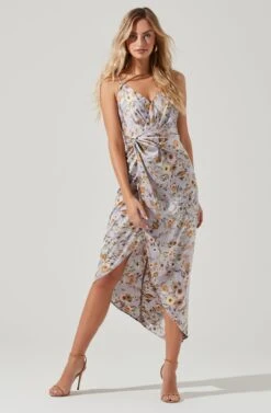 Giselle Floral Twist Front Midi Dress 20 Giselle Floral Twist Front Midi Dress -Astr The Label Shop ADR101136 LAVENDERGOLDFLORAL 0232