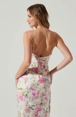 Giselle Floral Twist Front Midi Dress 18 Giselle Floral Twist Front Midi Dress -Astr The Label Shop ADR101136 PINKGREENFLORAL 5