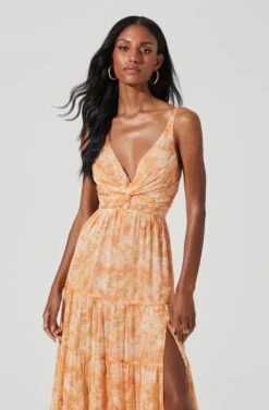 Elsa Floral Tiered Maxi Dress -Astr The Label Shop ADR101258 ORANGEMUSTARDABSTR 3 f187dec1 d2c3 4c45 8537 021856512276