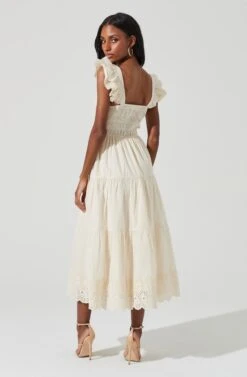 Flutter Sleeve Eyelet Midi Dress 9 Flutter Sleeve Eyelet Midi Dress -Astr The Label Shop ADR101266 CREAM 4
