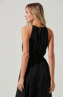 Midriff Cutout Maxi Dress -Astr The Label Shop ADR101276B BLACK 0971