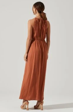 Midriff Cutout Maxi Dress -Astr The Label Shop ADR101276B CLAY 4