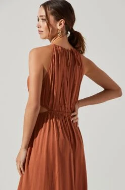 Midriff Cutout Maxi Dress -Astr The Label Shop ADR101276B CLAY 5