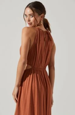 Midriff Cutout Maxi Dress -Astr The Label Shop ADR101276B CLAY 6