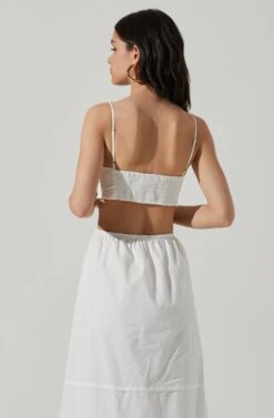 Cut Out Poplin Midi Dress -Astr The Label Shop ADR101292 WHITE 5