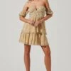 Off Shoulder Two Tier Floral Mini Dress 1 Off Shoulder Two Tier Floral Mini Dress -Astr The Label Shop ADR101294 YELLOWMULTIFLORAL 01391