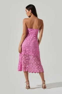 Anaya Strapless Lace Midi Dress -Astr The Label Shop ADR101311 PINKORCHID 5