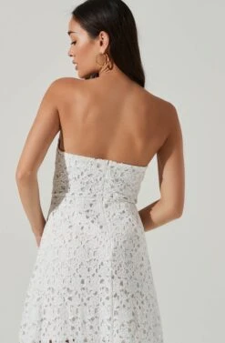 Anaya Strapless Lace Midi Dress -Astr The Label Shop ADR101311 WHITE 2