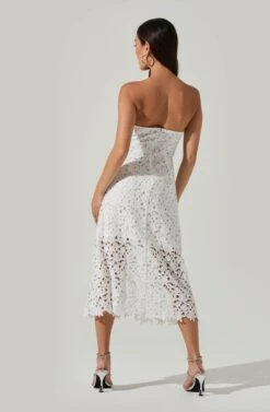 Anaya Strapless Lace Midi Dress -Astr The Label Shop ADR101311 WHITE 3