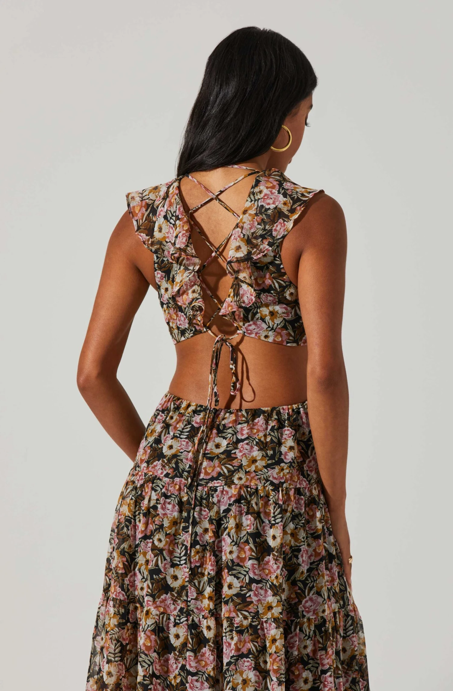 Floral Ruffle Cutout Maxi Dress 6 Floral Ruffle Cutout Maxi Dress - Image 4