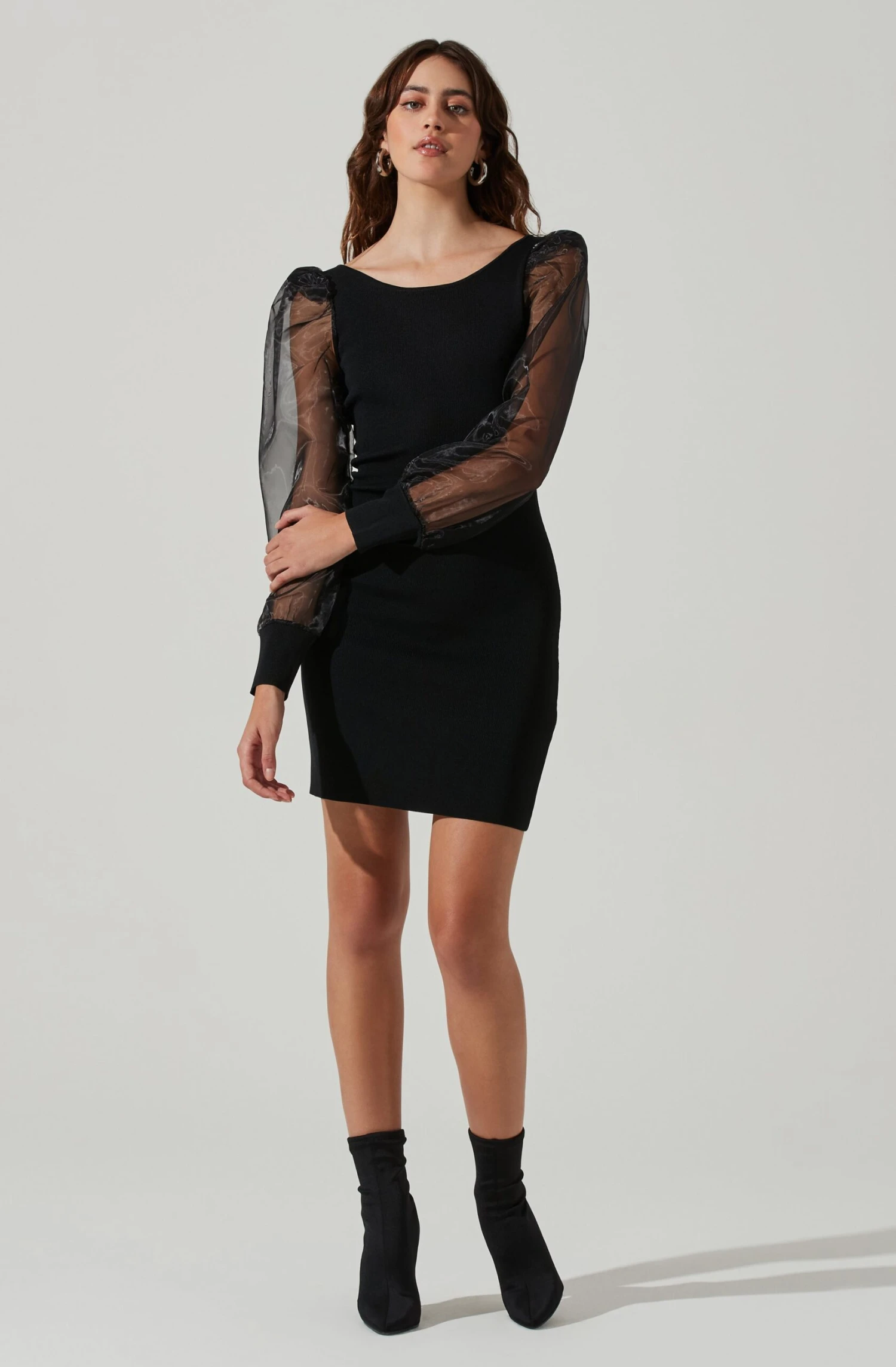 Organza Long Sleeve Mini Dress 5 Organza Long Sleeve Mini Dress - Image 3