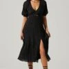 Cross Bust Tie Back Midi Dress