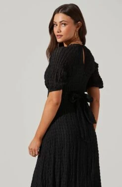 Cross Bust Tie Back Midi Dress -Astr The Label Shop ADR101563 BLACK 4