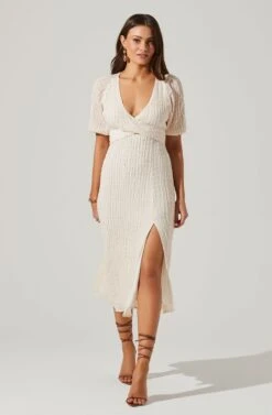 Cross Bust Tie Back Midi Dress -Astr The Label Shop ADR101563 CREAM 1