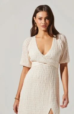 Cross Bust Tie Back Midi Dress -Astr The Label Shop ADR101563 CREAM 2