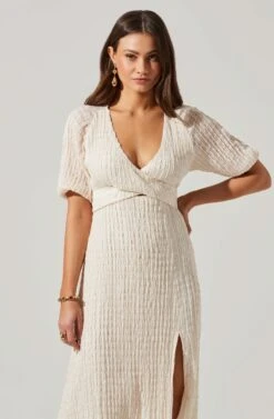 Cross Bust Tie Back Midi Dress -Astr The Label Shop ADR101563 CREAM 3
