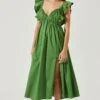Flutter Sleeve Tie Back Maxi Dress -Astr The Label Shop ADR101610 GREENAPPLE 2