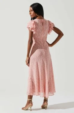 Celestine Floral Ruffle Midi Dress 30 Celestine Floral Ruffle Midi Dress -Astr The Label Shop ADR101613 PINKREDFLORAL 5
