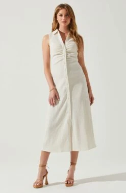 Back Cutout Sleeveless Midi Dress -Astr The Label Shop ADR101654 CREAM 1
