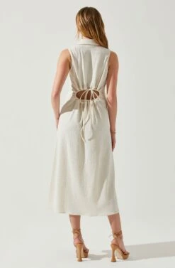 Back Cutout Sleeveless Midi Dress -Astr The Label Shop ADR101654 CREAM 5
