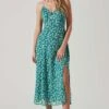 Floral Ruched Bust Midi Dress -Astr The Label Shop ADR101663 BLUEFLORAL 2