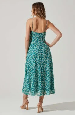 Floral Ruched Bust Midi Dress -Astr The Label Shop ADR101663 BLUEFLORAL 6