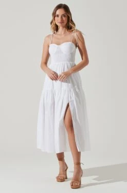Tiered Smocked Midi Dress 32 Tiered Smocked Midi Dress -Astr The Label Shop ADR101693 WHITE 1
