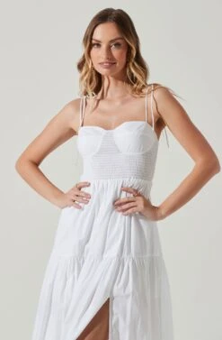 Tiered Smocked Midi Dress 33 Tiered Smocked Midi Dress -Astr The Label Shop ADR101693 WHITE 3