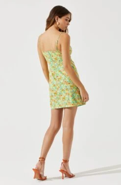 Keyhole Wrap Floral Mini Dress 19 Keyhole Wrap Floral Mini Dress -Astr The Label Shop ADR101709 GREENMULTIFLORAL 5