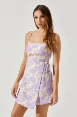 Keyhole Wrap Floral Mini Dress 21 Keyhole Wrap Floral Mini Dress -Astr The Label Shop ADR101709 LAVENDERFLORAL 4