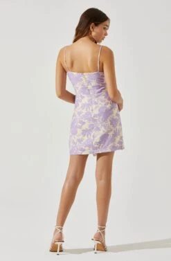 Keyhole Wrap Floral Mini Dress 24 Keyhole Wrap Floral Mini Dress -Astr The Label Shop ADR101709 LAVENDERFLORAL 6