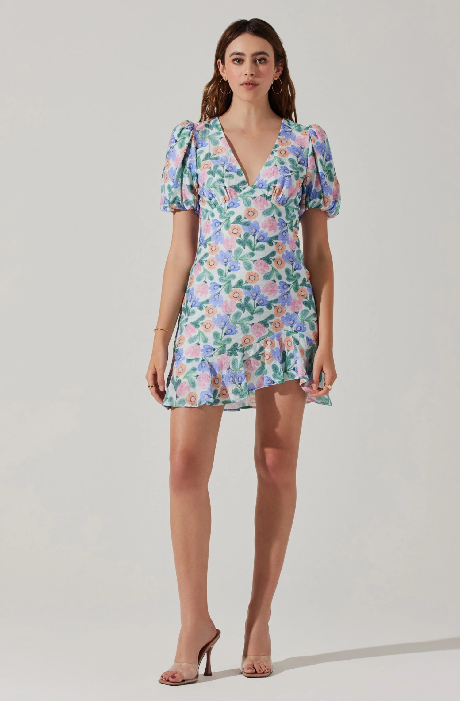 Flutter Sleeve Cutout Floral Mini Dress 9 Flutter Sleeve Cutout Floral Mini Dress - Image 7