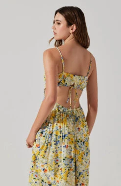 Open Back Floral Midi Dress -Astr The Label Shop ADR101751 YELLOWBLUEABSTRACT 6