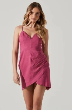 Side Ruched Mini Dress 23 Side Ruched Mini Dress -Astr The Label Shop ADR101762 ORCHID 3