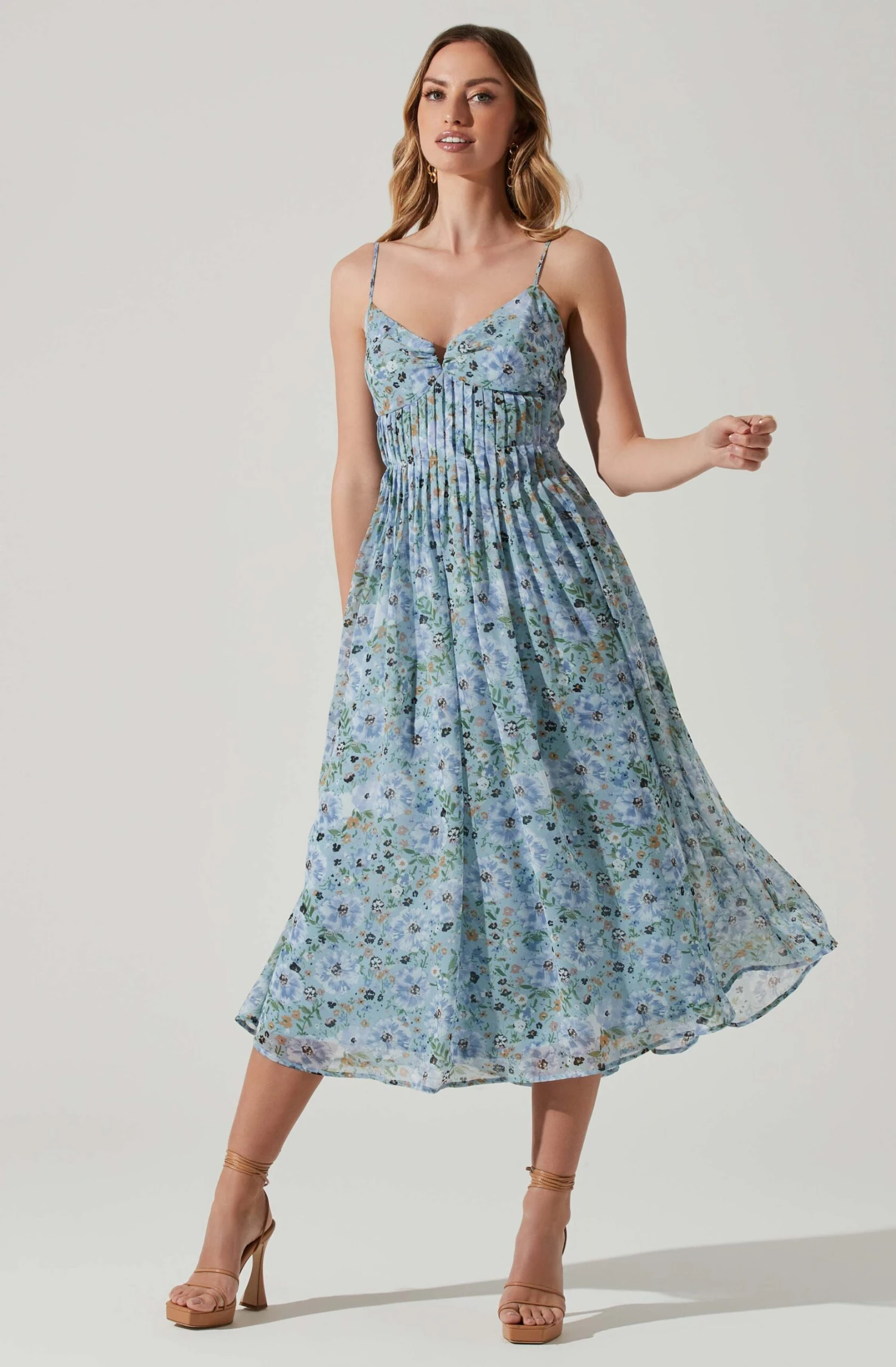 Floral Pleated Midi Dress 3 Floral Pleated Midi Dress