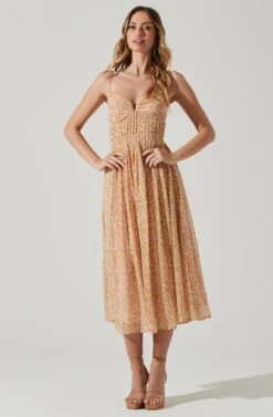 Floral Pleated Midi Dress 22 Floral Pleated Midi Dress -Astr The Label Shop ADR101774 YELLOWPINKFLORAL 1