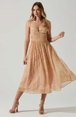 Floral Pleated Midi Dress 20 Floral Pleated Midi Dress -Astr The Label Shop ADR101774 YELLOWPINKFLORAL 2