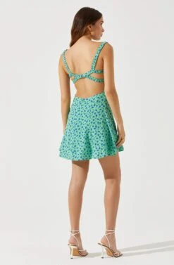 Sweetheart Neck Open Back Mini Dress -Astr The Label Shop ADR101821 GREENBLUEFLORAL 5