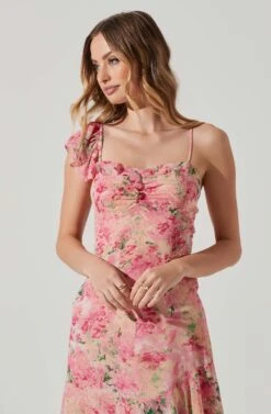 Camelia Floral Midi Dress -Astr The Label Shop ADR101861C PINKGREENFLORAL 3