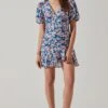 Flutter Sleeve Cutout Floral Mini Dress -Astr The Label Shop ADR10724 BLUEPINKFLORAL 1