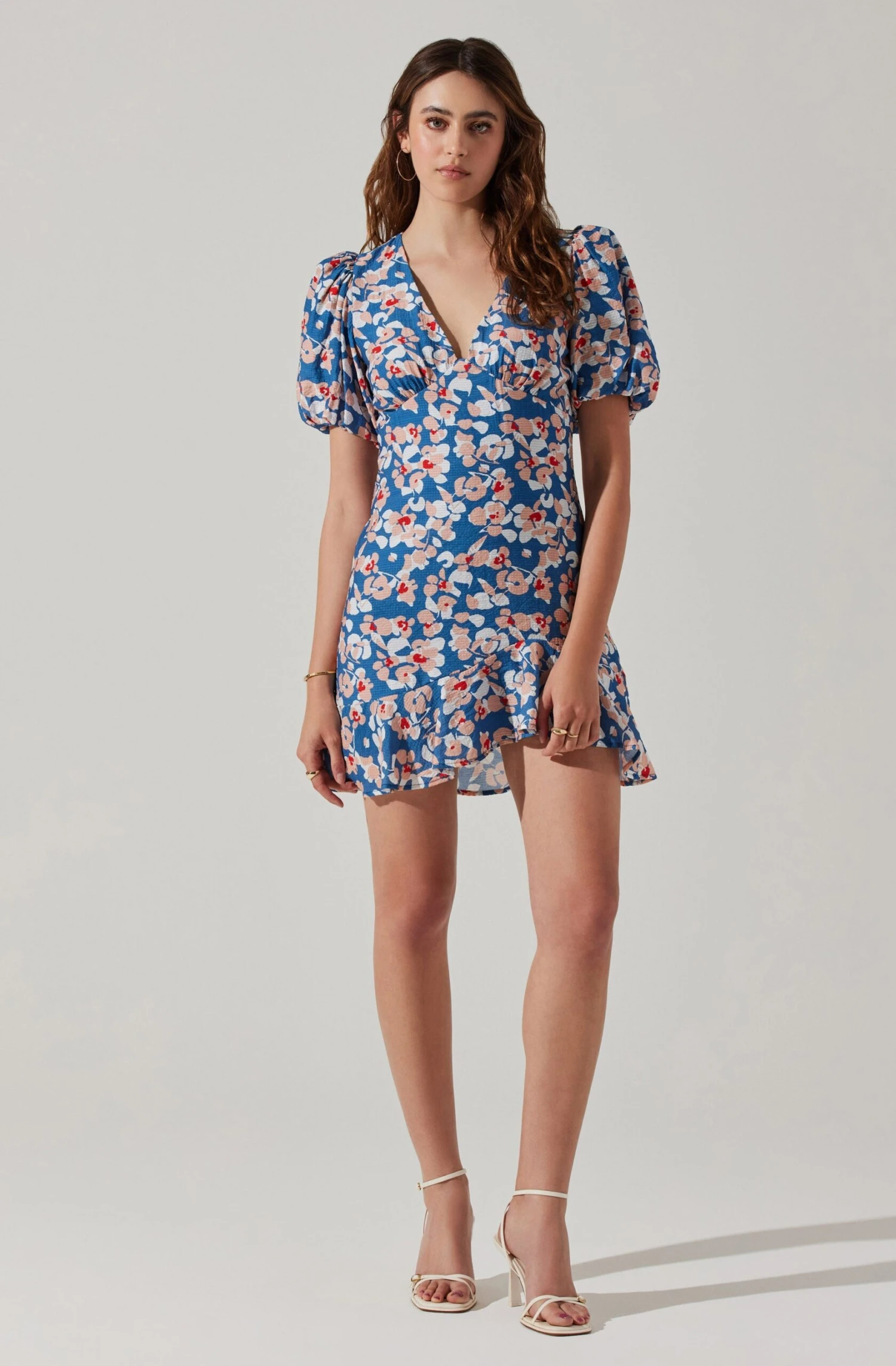 Flutter Sleeve Cutout Floral Mini Dress 3 Flutter Sleeve Cutout Floral Mini Dress