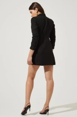 Linen Blazer Dress 20 Linen Blazer Dress -Astr The Label Shop ADR95272 BLACK 3