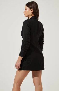 Linen Blazer Dress 21 Linen Blazer Dress -Astr The Label Shop ADR95272 BLACK 4