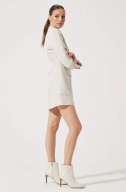 Linen Blazer Dress 25 Linen Blazer Dress -Astr The Label Shop ADR95272 NATURAL 2