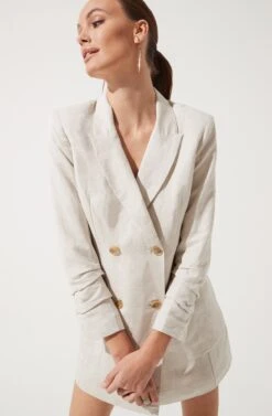 Linen Blazer Dress 22 Linen Blazer Dress -Astr The Label Shop ADR95272 NATURAL 4