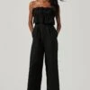 Ruffle Bust Tie Back Jumpsuit -Astr The Label Shop ALP21990 BLACK 0640
