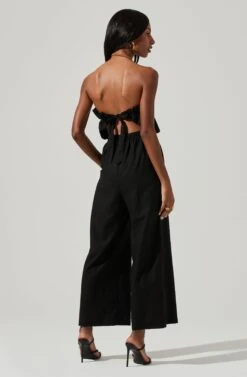 Ruffle Bust Tie Back Jumpsuit -Astr The Label Shop ALP21990 BLACK 0652